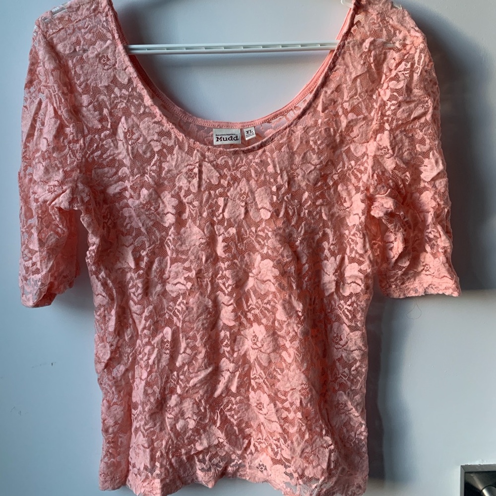 🇨🇦 Mudd Pink Lace Top